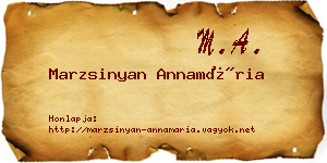 Marzsinyan Annamária névjegykártya
